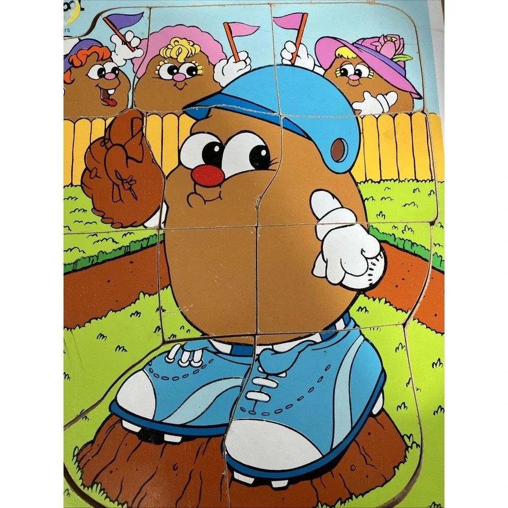 Vintage 1985 Playskool‎ Potato Head Kids Slugger Wooden Puzzle 11 Pieces 252-08